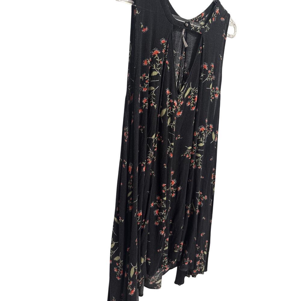 Free People Floral Swing Dress Sleeveless Keyhole Cutout Boho Chic Size Large - Picture 5 of 11